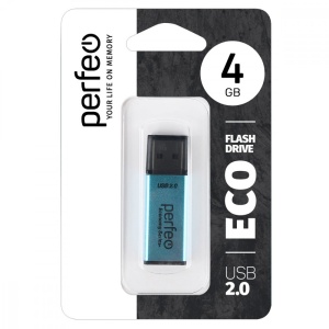 Флеш накопитель USB 2.0, 4GB, Perfeo, синий, блистер