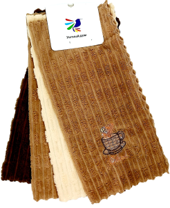Салфетка микрофибра "Уютный дом" (ЦЕНА ЗА 4ШТ) 28*28см, рис. кофе, микрофибра, микс