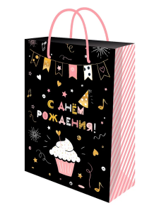Пакет подарочный с глянц.лам. 22*31*10 см (ML) Кексик, Optima 128г (соб.разр)