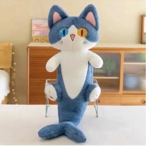 Кот-акула мягк. 55см цв. синий