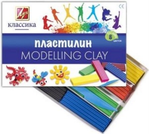 Пластилин " Луч " Классика  8цв 160г со стеком, картонная упаковка