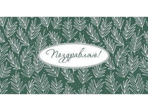 Конверт для денег "Поздравляю!" (ЦЕНА ЗА 10ШТ) (веточки на зеленом)