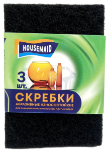 Скребок (3в1) Абразивн., износостойк. Housemaid, для раковин, посуды, плиты, кафеля