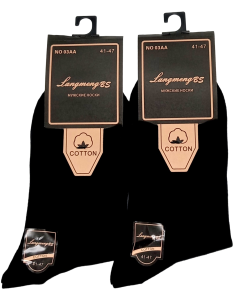 Носки муж. "Langmeng" 41-47р (ЦЕНА ЗА 10ПАР) хлопок, длин., однотонн.,