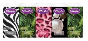 Платочки бумажные 10шт 3-сл " Plushe " Standart, микс