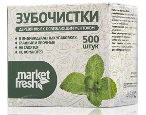 Зубочистки деревянные с ментолом 500шт, в кор.