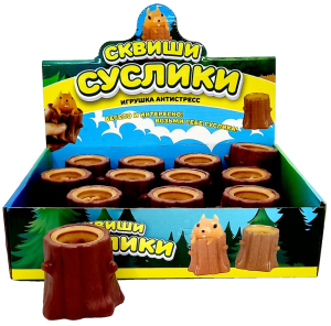 #Антистресс Белка в дереве, 12шт (ЦЕНА ЗА 12ШТ) 6см