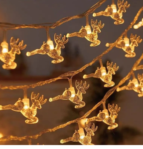 яяя Гирлянда Олени, 40LED, 3,5м, d=5см, желтый, белый провод