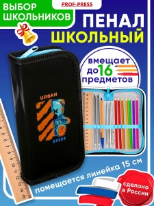 Пенал 1-секц, средний МЯГКАЯ ИГРУШКА,190х90м, ламинированный картон
