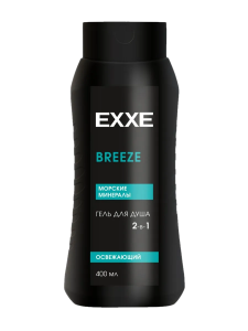 Гель для душа мужской 400мл. "Exxe" 2в1 Breeze, Морские минералы, освежающий