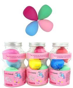 Спонж для макияжа "Sweet beauty" 4в1, 14*7,5см, микс, в банке