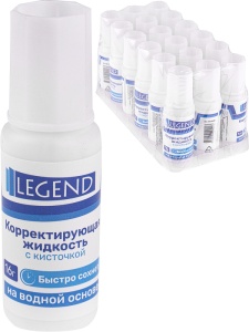 Корректирующая жидкость, 16гр, 8мл, (ЦЕНА ЗА 6ШТ) с кисточкой на водной основе