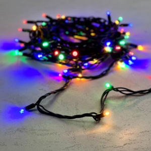 яяя Гирлянда Уличная "Нить-каучук" 10м разноцв., 100LED черный провод