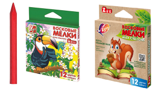Мелки восковые " Луч " Мини Zoo 12цв шестигранные