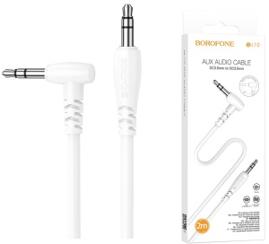 Кабель AUX Borofone BL10, угловой, 2м (белый)