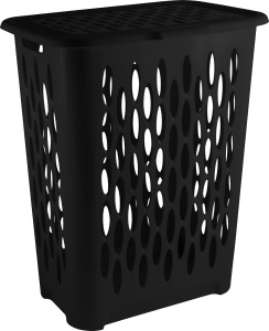 Корзина для белья Keeplex Black с откидной крышкой 37л 42х29х51см