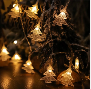 яяя Гирлянда Елочки, 3,5м, d=3см, 40LED, желтый. белый провод