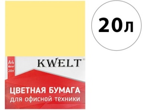 Бумага пастель А4 80г/м2 20л желтый