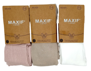 Колготки дет. "MAXIF" возр. 7-9, (ЦЕНА ЗА 1ПАРУ), хлопок, микс