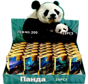 Зажигалки Панда, Турбо 25шт (ЦЕНА ЗА 25ШТ) с рис. машины, микс