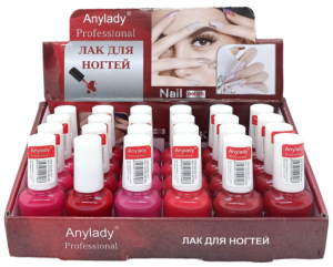 Лак для ногтей "ANYLADY" яркий, 6мл, 24шт в уп. (ЦЕНА ЗА 24ШТ)