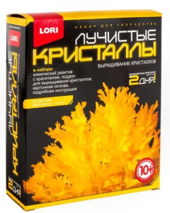Выращивание кристаллов " Lori " 12*14см, Желтый кристалл, хим реактив с красителем, поддон