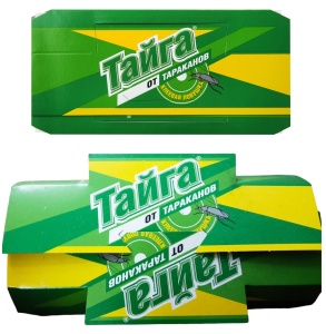 Средство от тараканов Тайга клеевая ловушка (ЦЕНА ЗА 10 ШТ), без запаха, картонная упаковка