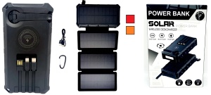 Power bank солнечный (4в1.), 20 000mAh, Фонарик, (1USB 1TYPE-C 1IP) микс, в кор.