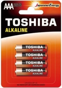Батарейка алкалиновая (ЦЕНА ЗА 4ШТ) ААА Toshiba Alkaline LR03GCA BP-4C  блистер 
