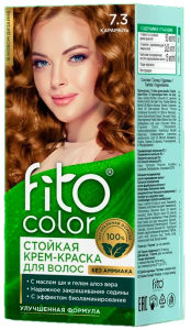 Крем-краска стойкая для волос 115мл, тон 7.3 карамель Fito Сolor, без аммиака