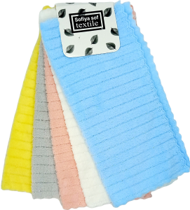 Салфетка "Textile" 28*28см, (ЦЕНА ЗА 5ШТ) полосы, микрофибра, микс
