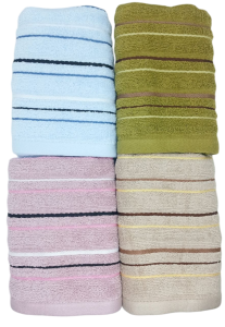 Полотенце махр., полосы, 35*70см, микс