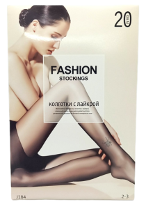 Колготки капрон. паук, блест. FASHION, 20DEN, черн. р. 2-3