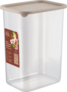 Банка для сыпучих продуктов Sugar&Spice Vanilla 2л прямоугольная с гибкой крышкой латте