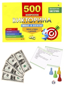 ВИКТОРИНА 500 вопросов. 33*22см Умные и богатые, в кор.