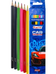 Карандаши цв пл.2М,набор,гекс.6цв. СУПЕРКАР гриф.d=2,8мм