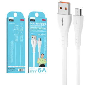 Кабель USB Maimi X71 MicroUSB, 1м, 6A (белый), в кор.