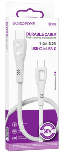 Кабель USB Borofone BX98 Type-C to Type-C, 1м (серый)