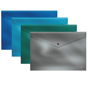 Папка на кнопке Erich Krause А4 Glossy Ice Metallic ассорти, пластик 0,18мм, текстура поверхн