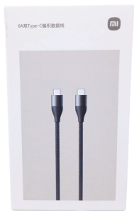 Кабель USB Xiaomi Mijia 6A Type-C to Type-C Fast Braided Cable, нейлон, 1м, 6A (черный)