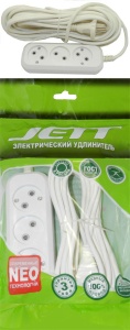 Удлинитель Jett 3 разъема, 7метров,  10A, 2200BT, 250VT