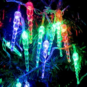 яяя Гирлянда Сосульки 3,5м, d=5см, 40LED разноцветн., белый провод
