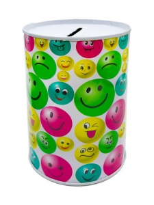 Копилка металлическая Smile, Ассорти d=8,5см, h=12см, банка