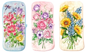 Полотенце микрофибра, 48*23,5см, рис. цветы, крючок, микс