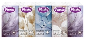 Платочки бумажные 10шт 2-сл " Plushe " Классик, микс