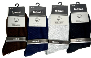 Носки муж. длин. "fosmid" р 41-47 (ЦЕНА ЗА 10ПАР) чесаный хлопок, ручная работа, микс 