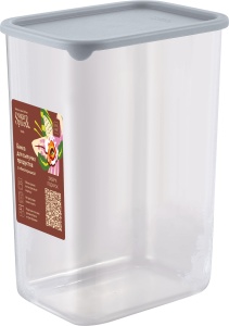 Банка для сыпучих продуктов Sugar&Spice Vanilla 2л прямоугольная с гибкой крышкой трюфель
