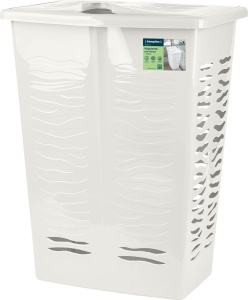 Корзина для белья Keeplex Regular с откидной крышкой 42л 39х29х53см, цв. белое облако