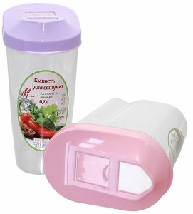 Емкость для сыпучих продуктов 2,5л, 20*22*10см, микс
