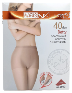 Колготки "Нарис" 40Den, р. 4-L, черн. Betty, эластичные с шортиками